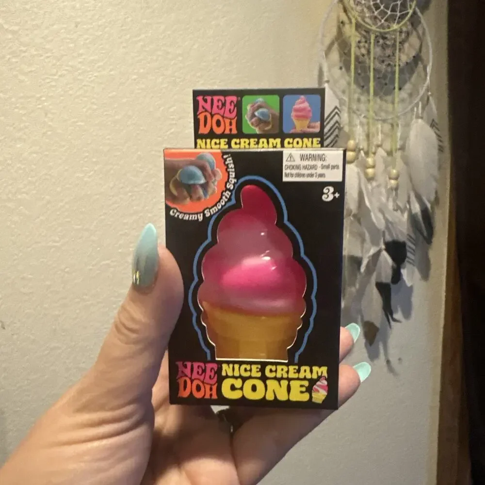 Schylling NeeDoh Nice Cream Cone - Pink (100% Authentic / New)